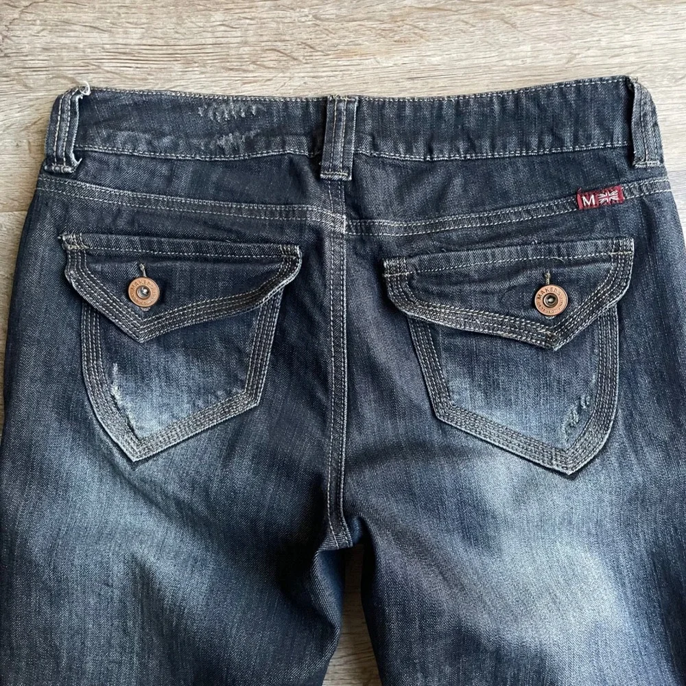 Makers Payton Bootcut Jeans‎ Womens 27 Dark Wash Distressed Low Rise Y2K Grunge